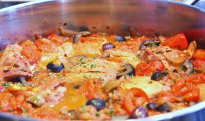 moose bites A Chicken Cacciatore
